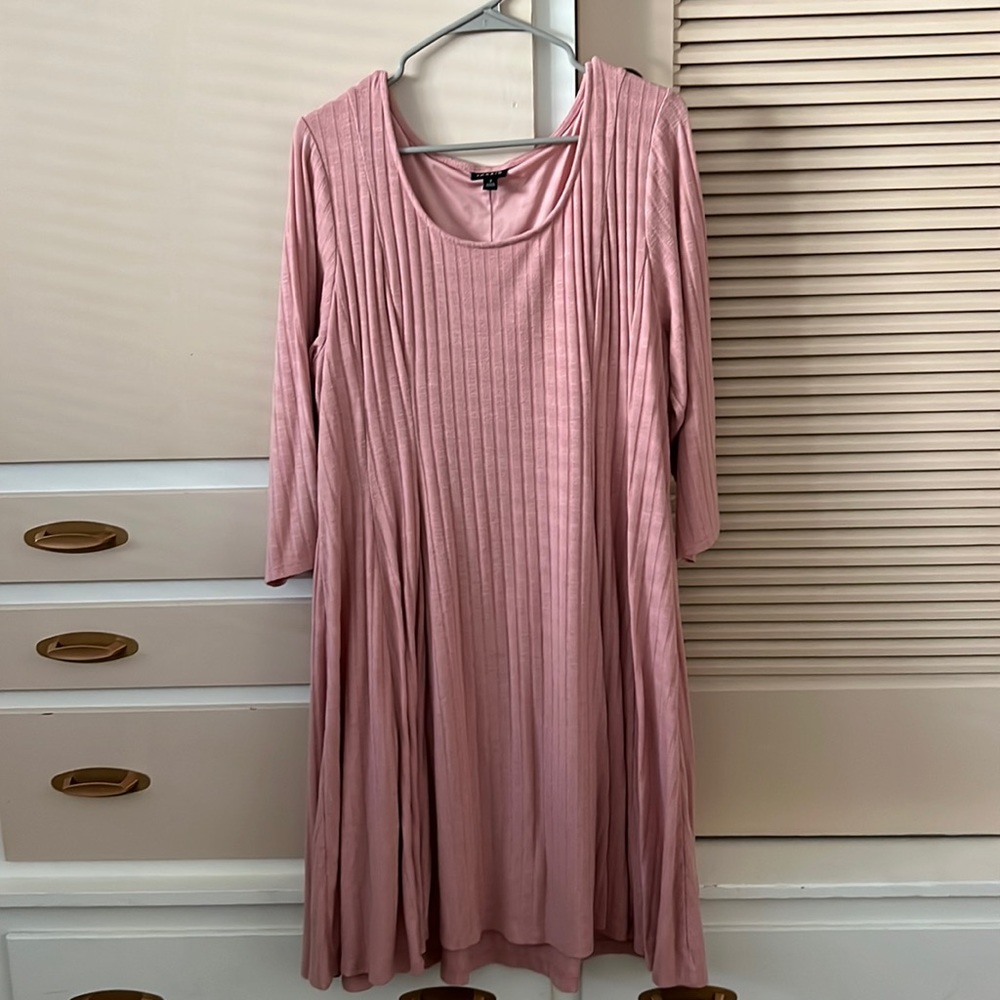 Torrid blush pink ribbed skater swing dress 3X